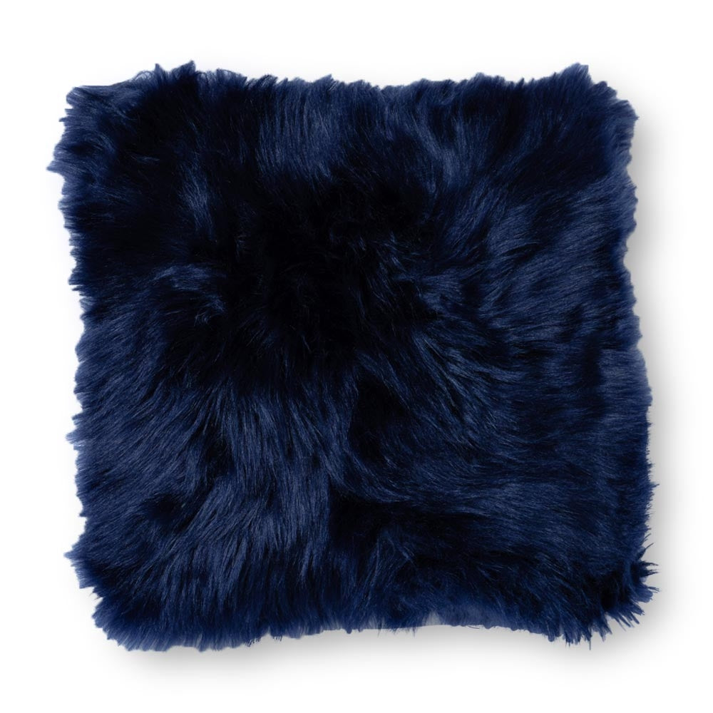 Faux Mongolian Cushion Navy 329578-NAVY