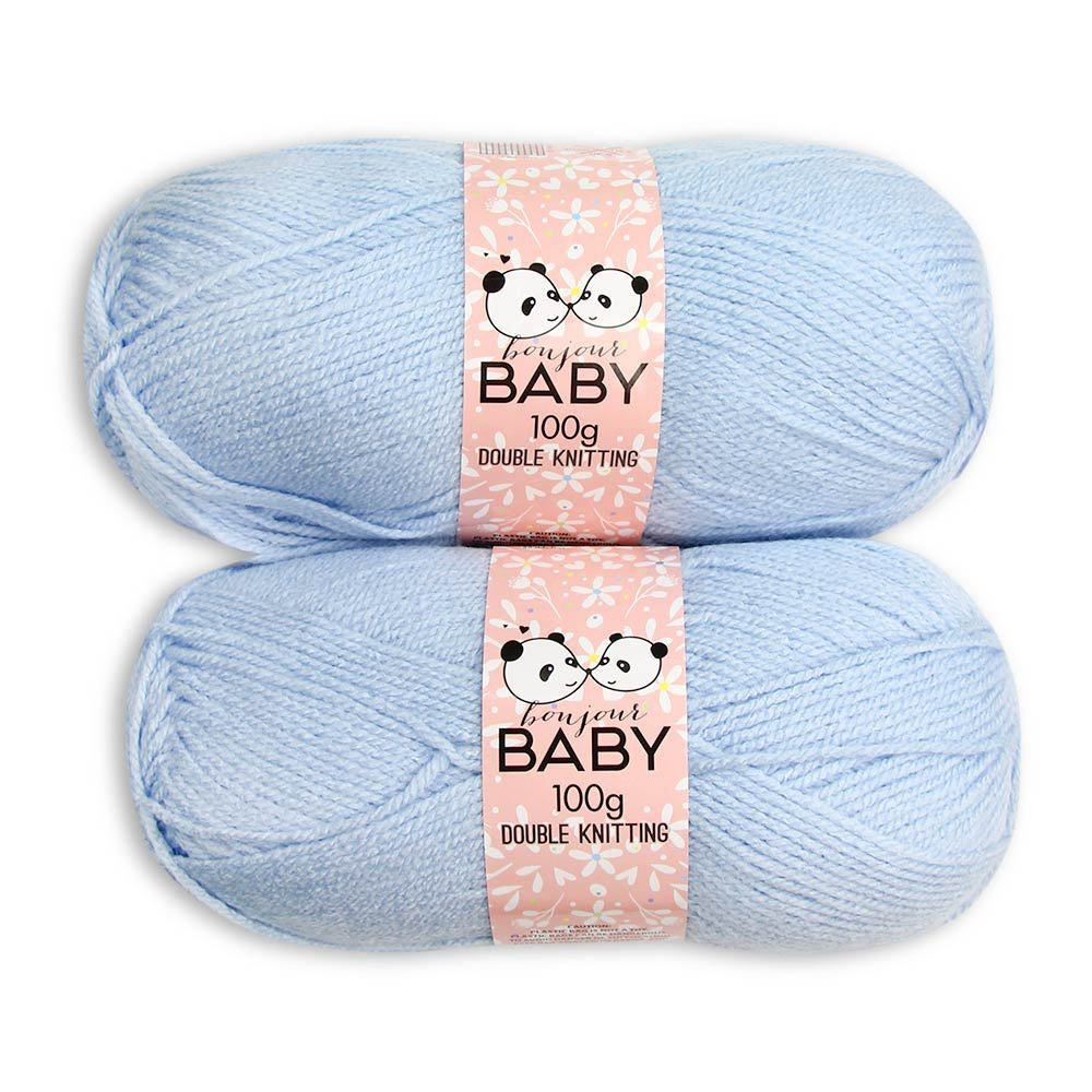 Double Knit Yarn Baby Pastel Blue 2X100G 322480-BABY-PASTEL-BLUE