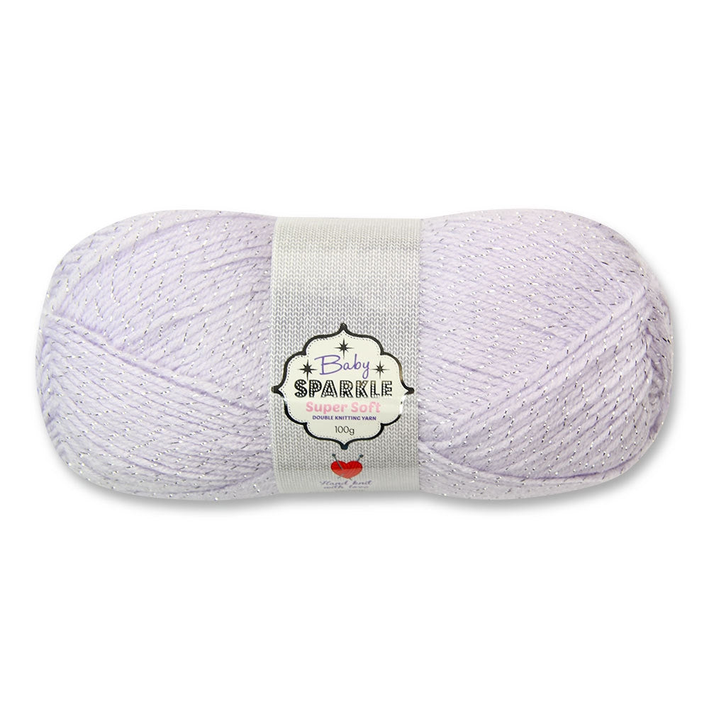 Baby Sparkle Knitting Yarn 2X100G Lilac 325363-LILAC