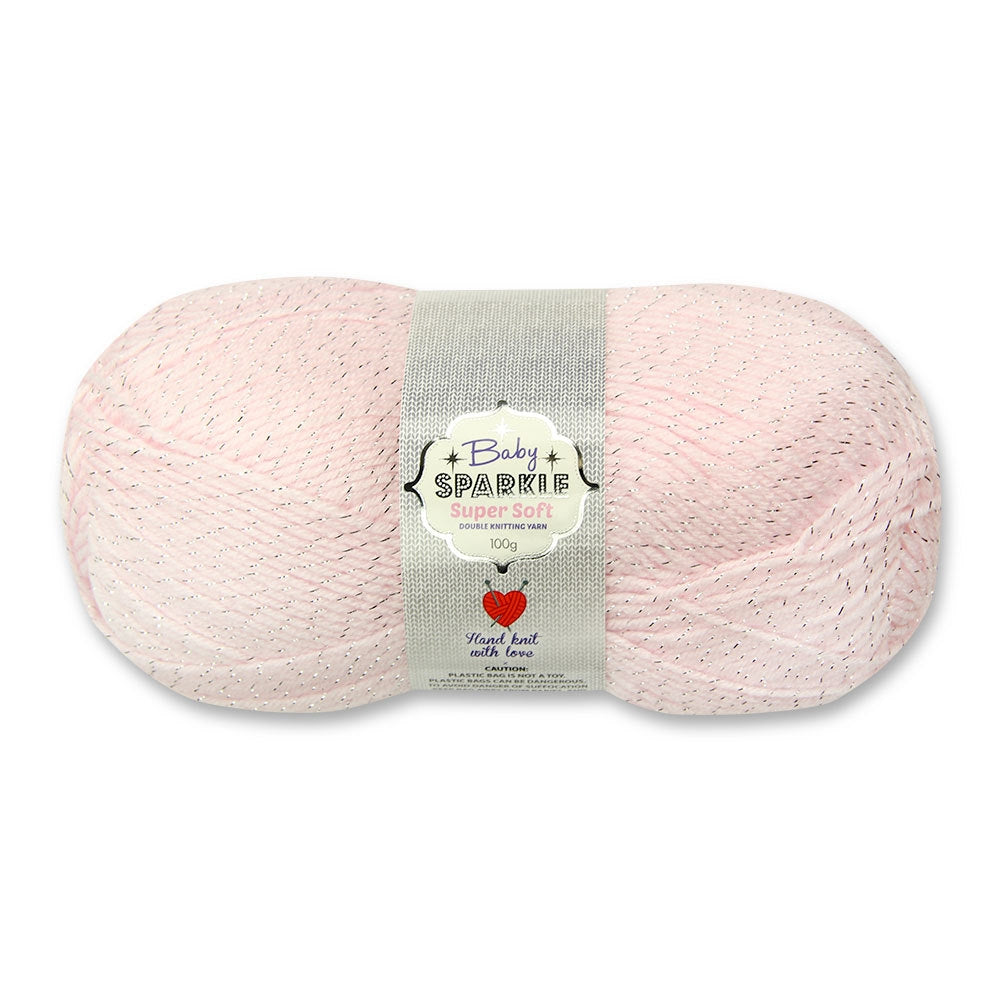 Baby Sparkle Knitting Yarn 2X100G Pink 325363-PINK