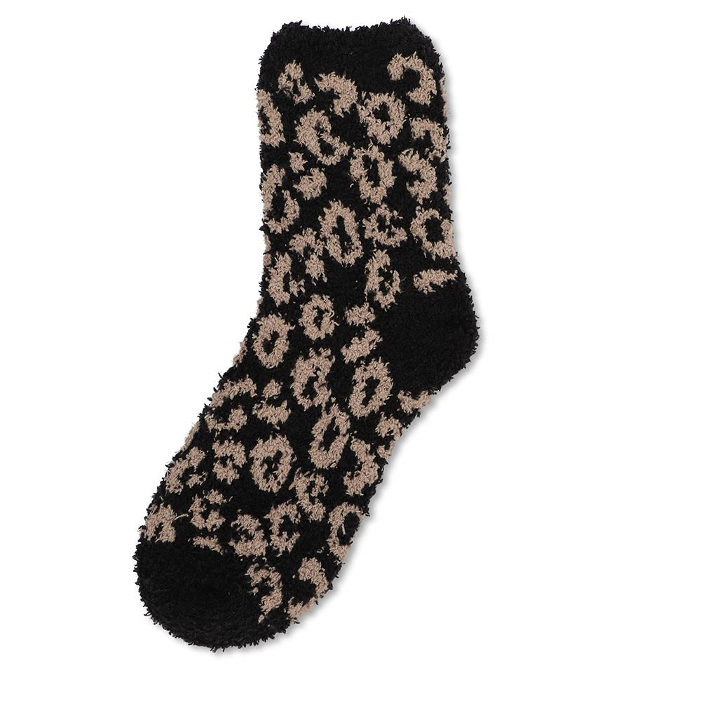 Ladies Snuggle Socks - Dots 332665-BLACK/BROWN