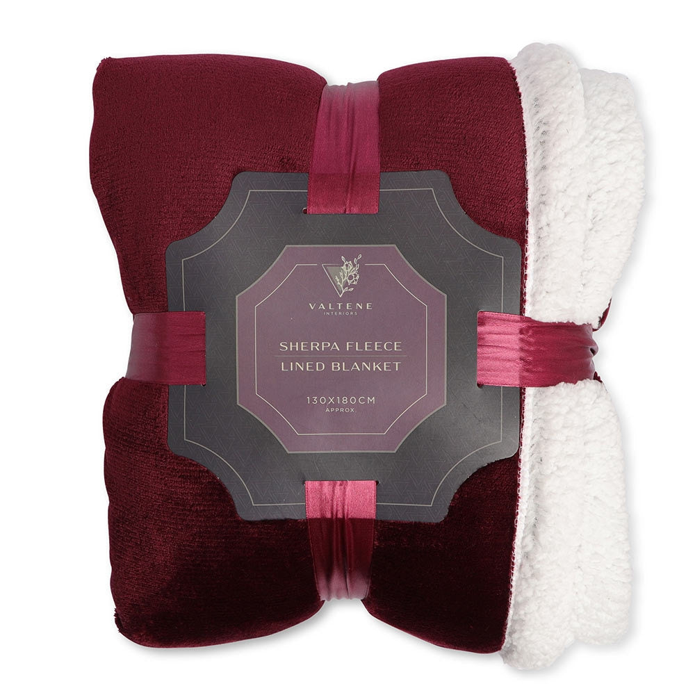 Sherpa Red Fleece Throw 130 X 180Cm 332834-RED