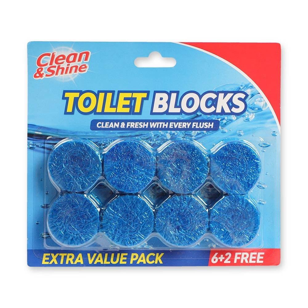 Clean & Shine Toilet Blocks 6+2 Free 316075
