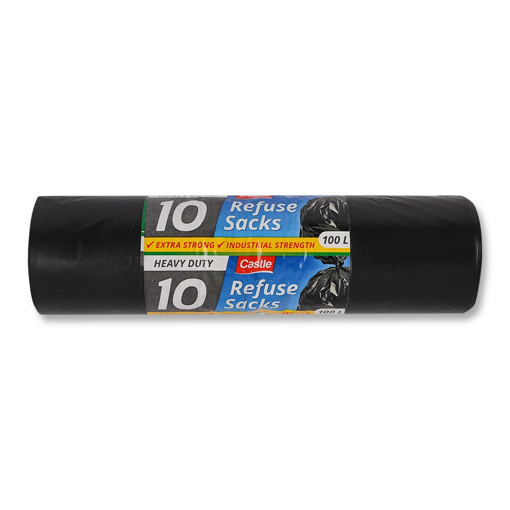 Black Bin Bags 100L 10 Bags 330123-10-BAGS