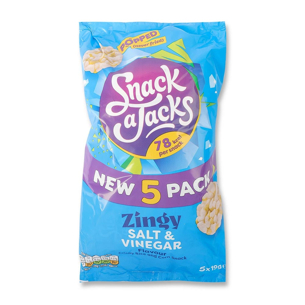Snack A Jacks Salt & Vinegar 5 X 19G Pack | Poundstretcher 334104