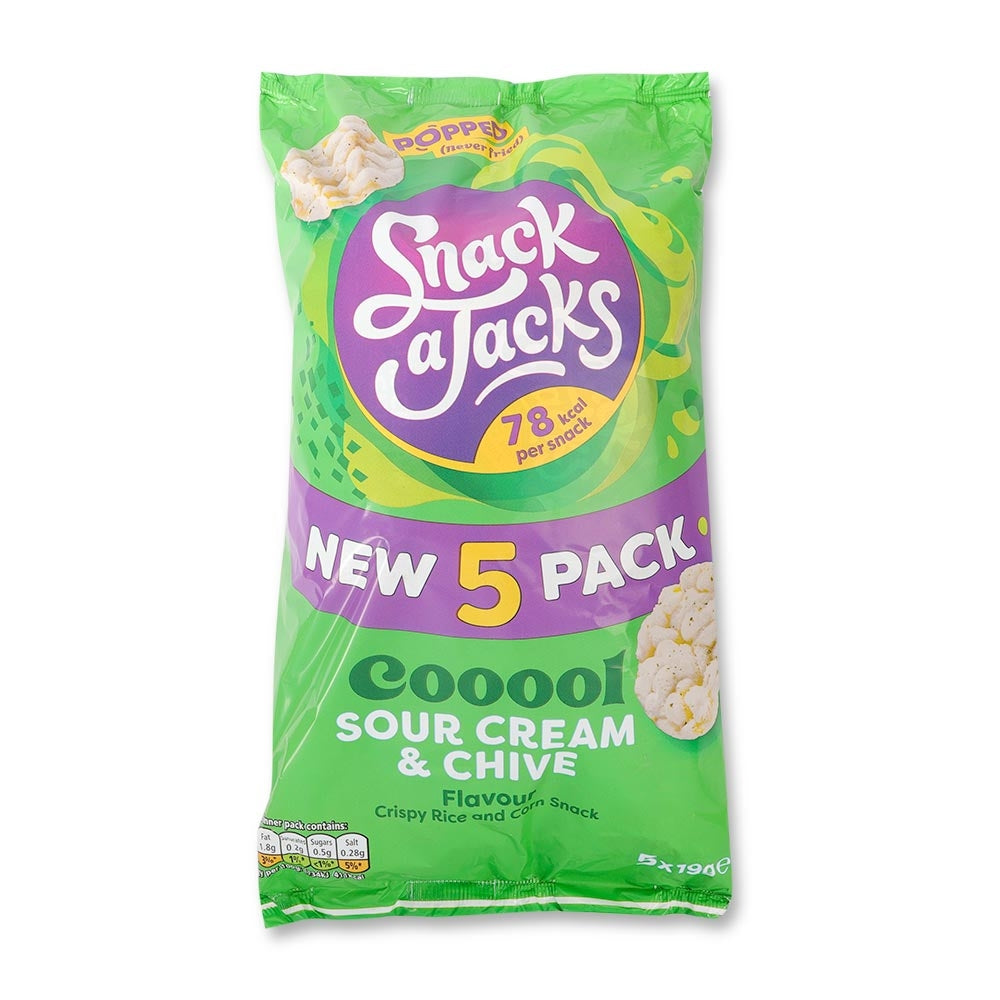 Snack A Jack Sour Cream & Chive 5 X 19G Pack | Poundstretcher 334105