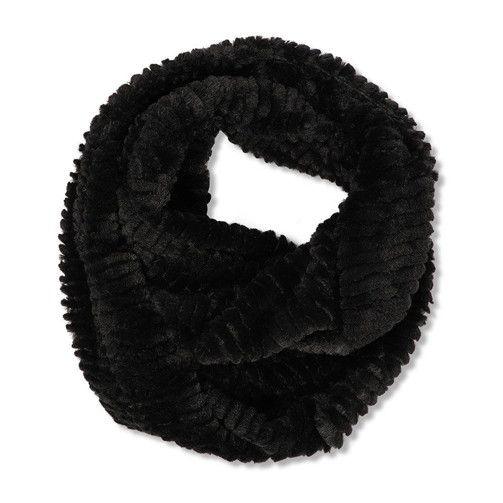 Ladies Black Faux Fur Snood 340013