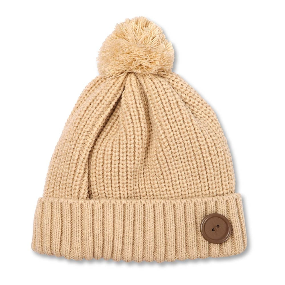 Ladies Button Hat - Beige 333714