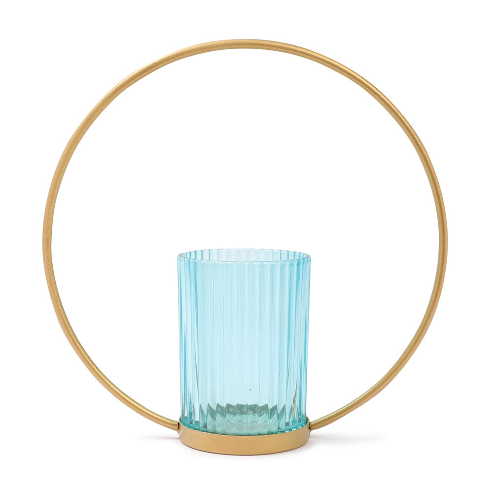 Gold Ring Tea Light Holder Blue 330499-BLUE