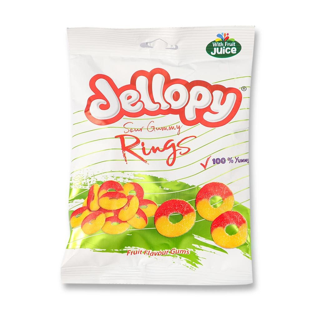 Jellopy Sour Gummy Rings 160G 330438