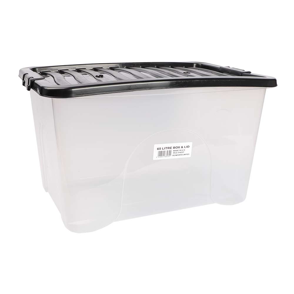 Plastic Storage Box With Lid 65 Litres
