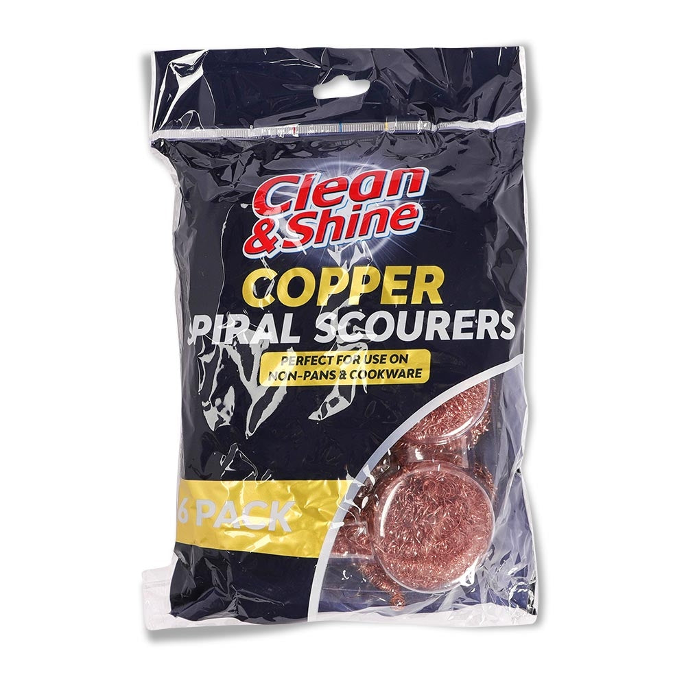 Clean And Shine Spiral Copper Scourer 6 Pack 316409