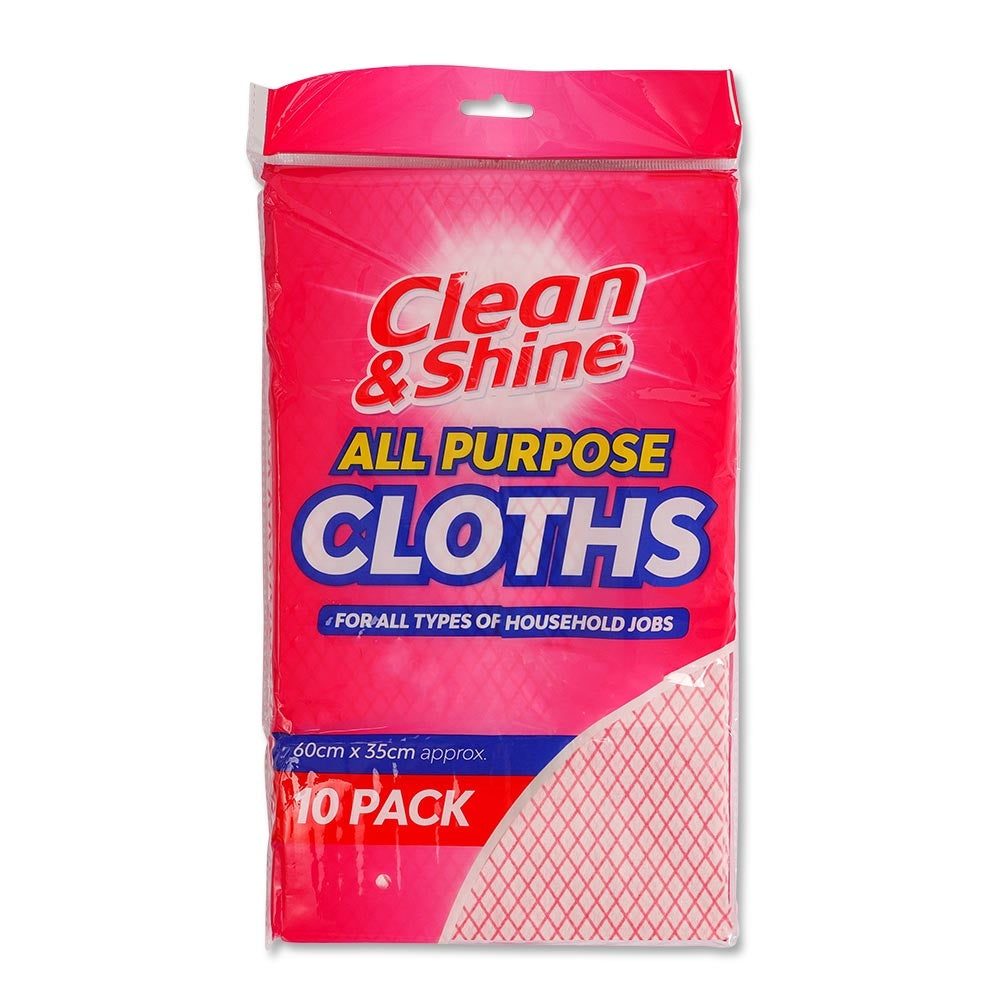 Clean & Shine All Purpose Cloths | 10 Pack | Poundstretcher 325249