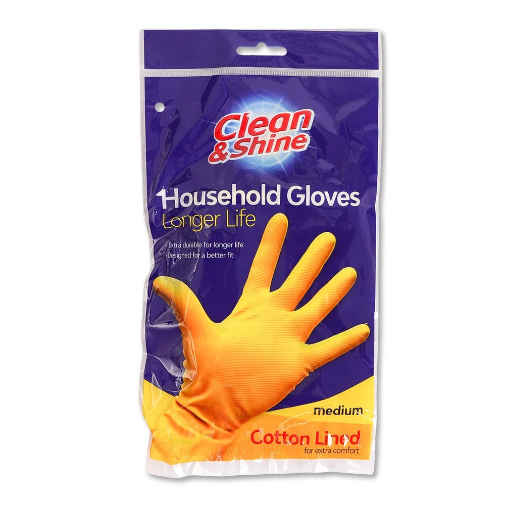 Clean & Shine Household Gloves | Medium | Poundstretcher 325328