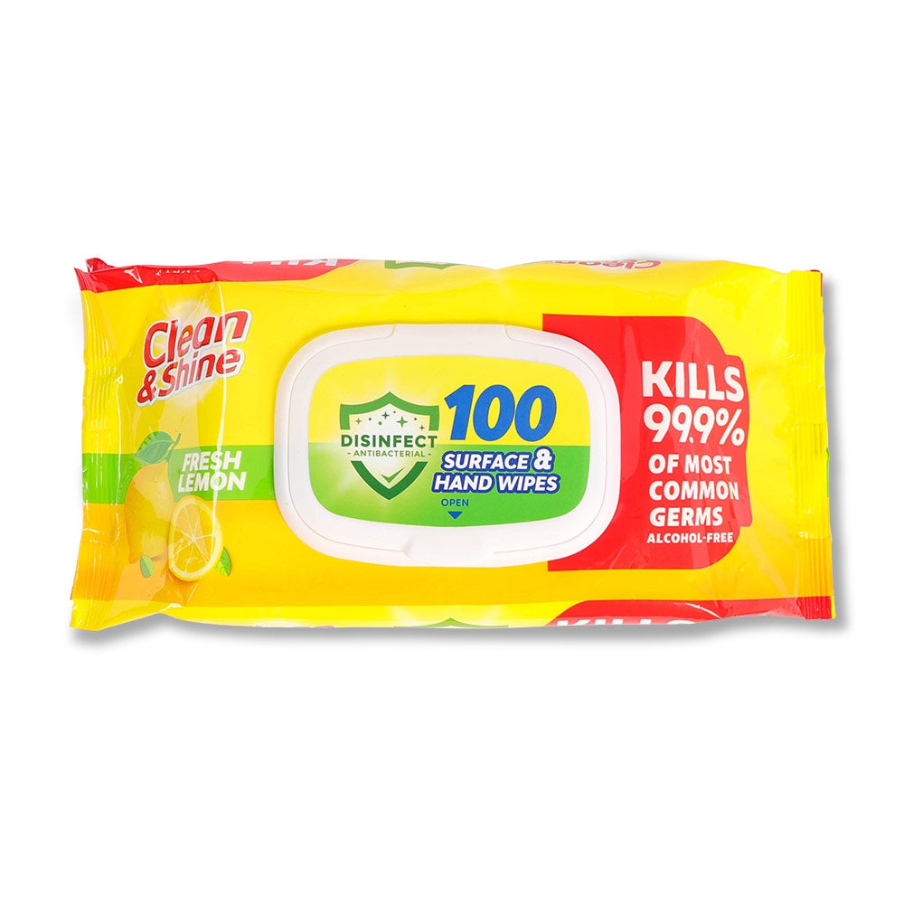 100 Lemon Surface And Hand Wipes 327784