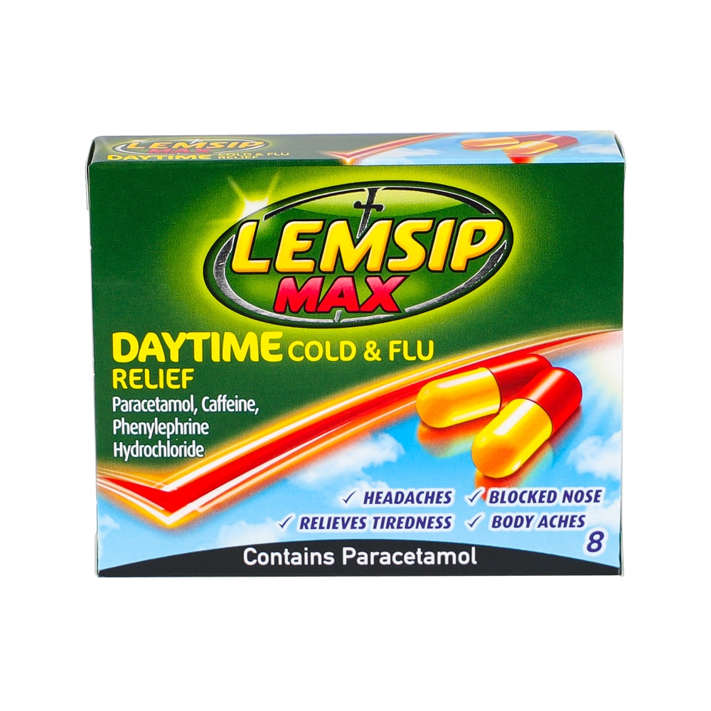 Lemsip Max Daytime Cold & Flu Relief 8 Capsules 244386
