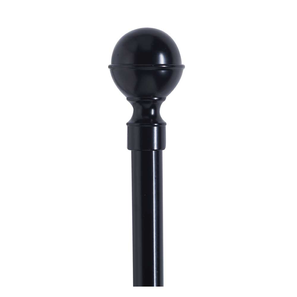 Black Curtain Pole With Solid Metal Ball Detail 289565-BLACK