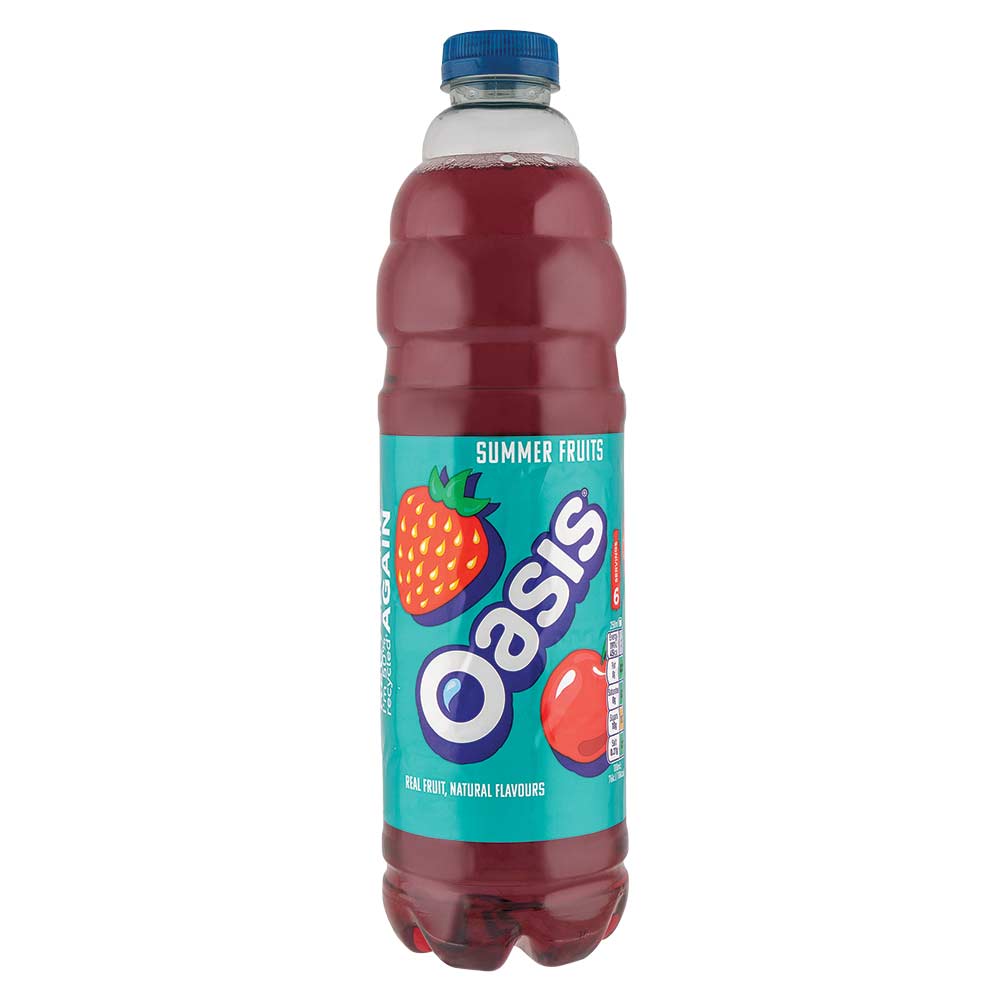 Oasis summer fruits drink 1.5L on a white background