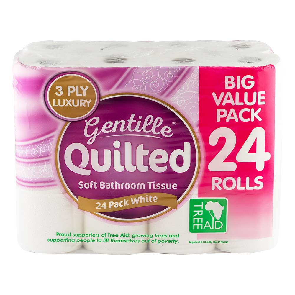 Gentille Quilted Toilet Roll 3 Ply 24 Pack