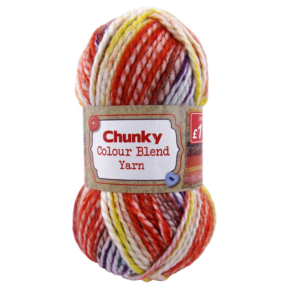 Colour Blend Chunky Yarn 1X100G - Orange Tones 272954-Orangemix