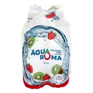 Aqua Roma Strawberry & Kiwi 4 X 500Ml | Poundstretcher 282033-STRAWBERRY-KIWI