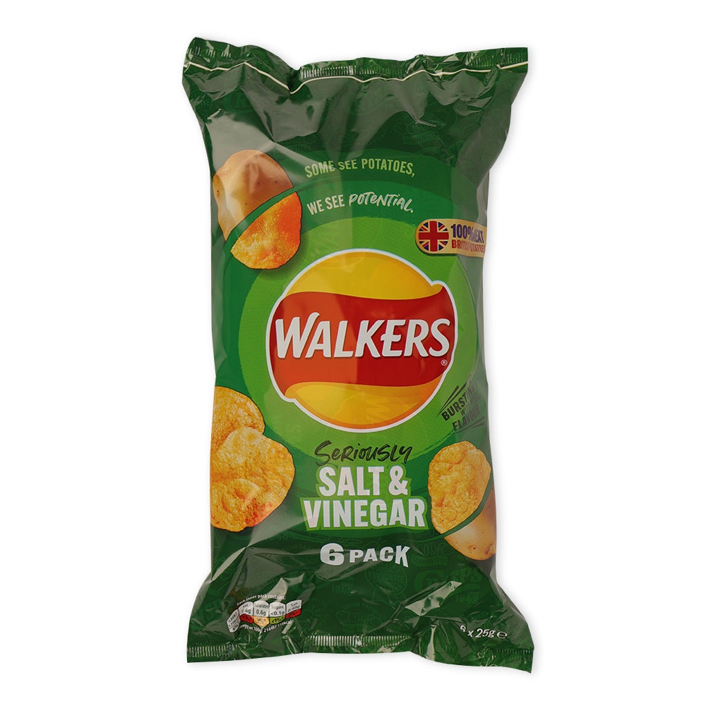 Walkers Salt & Vinegar Crisps 6 X 25G Pack | Poundstretcher 287742
