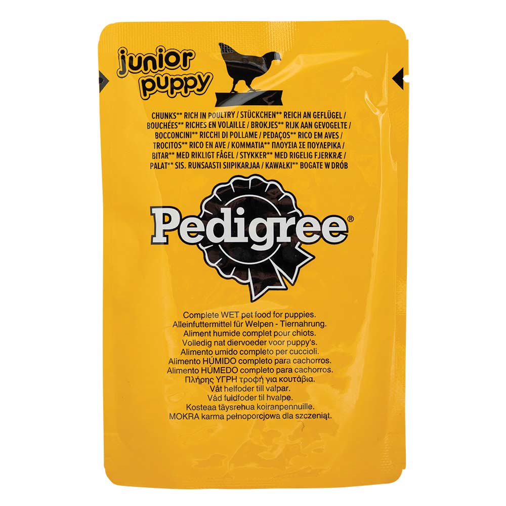 Pedigree Puppy Mixed Selection With Rice In Jelly Wet Dog Food Pouches 100g x 12 Pack