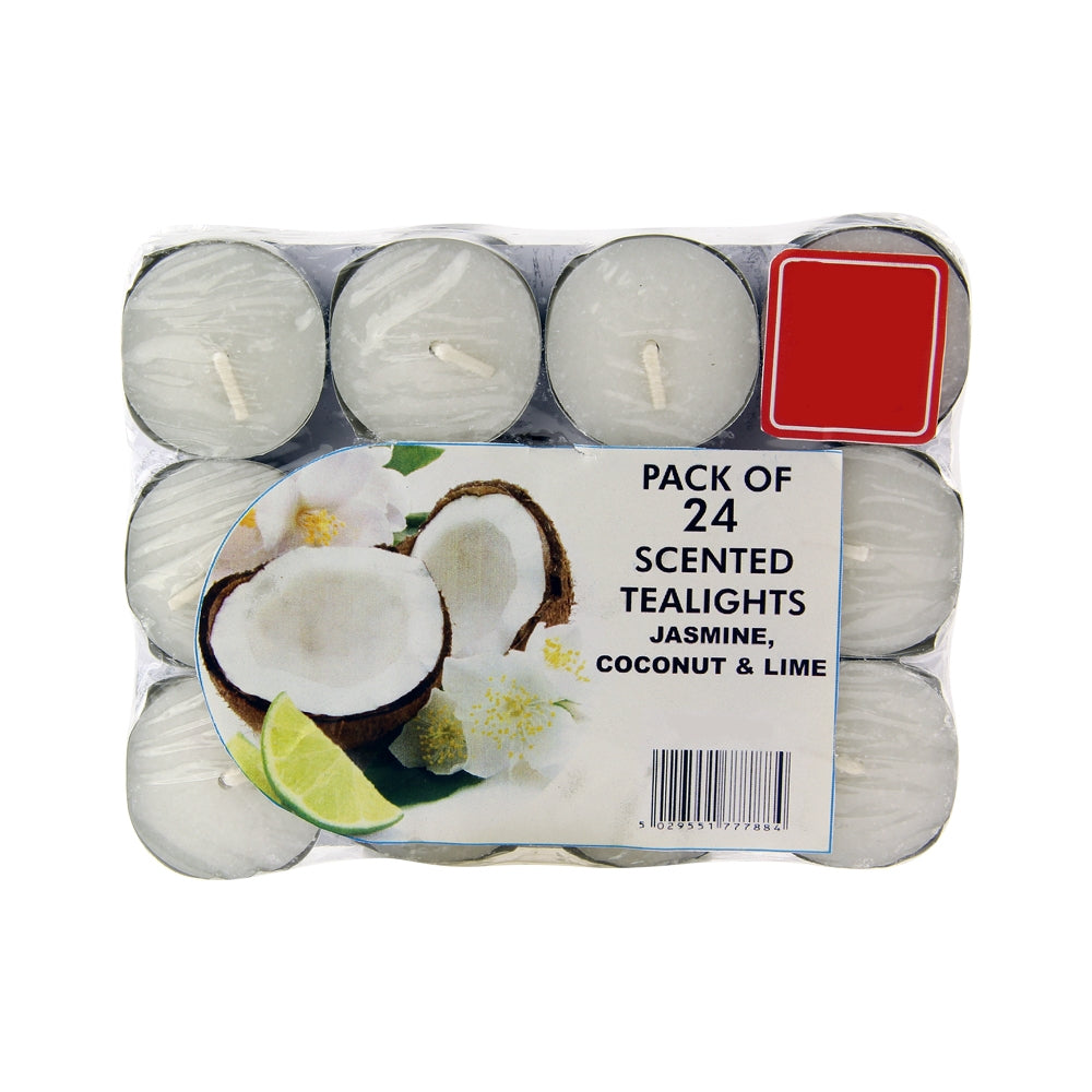 24 Scented Tealights - Jasmine, Coconut & Lime 316502