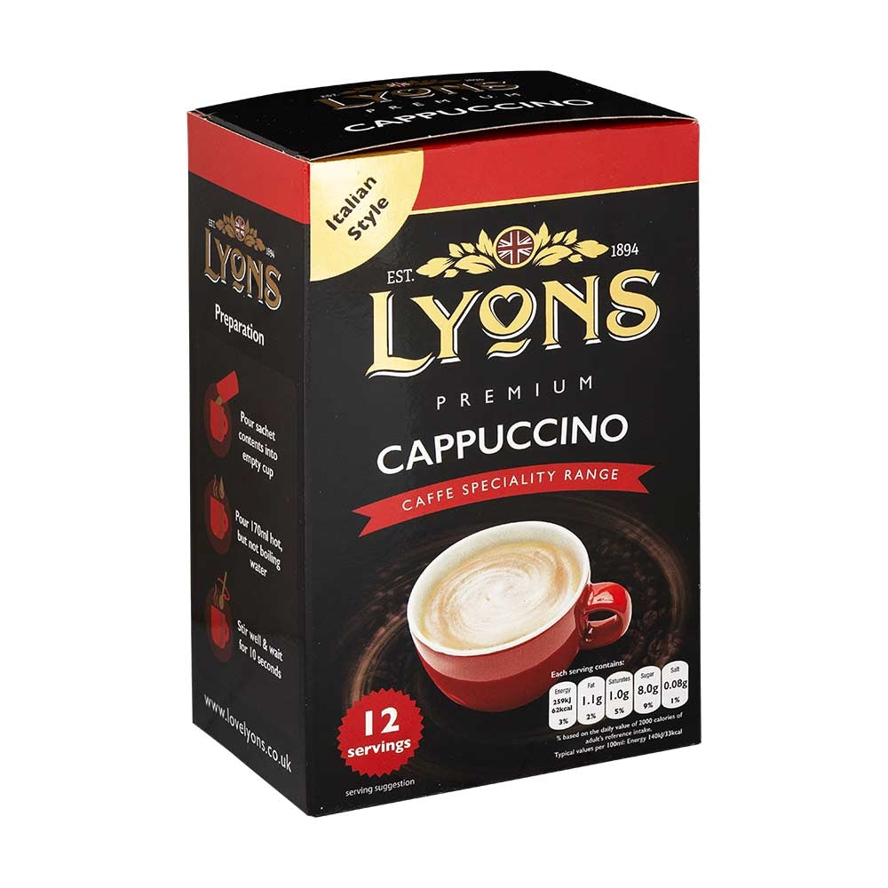Lyons Cappuccino 12 X 15G Sachets | Poundstretcher 306035