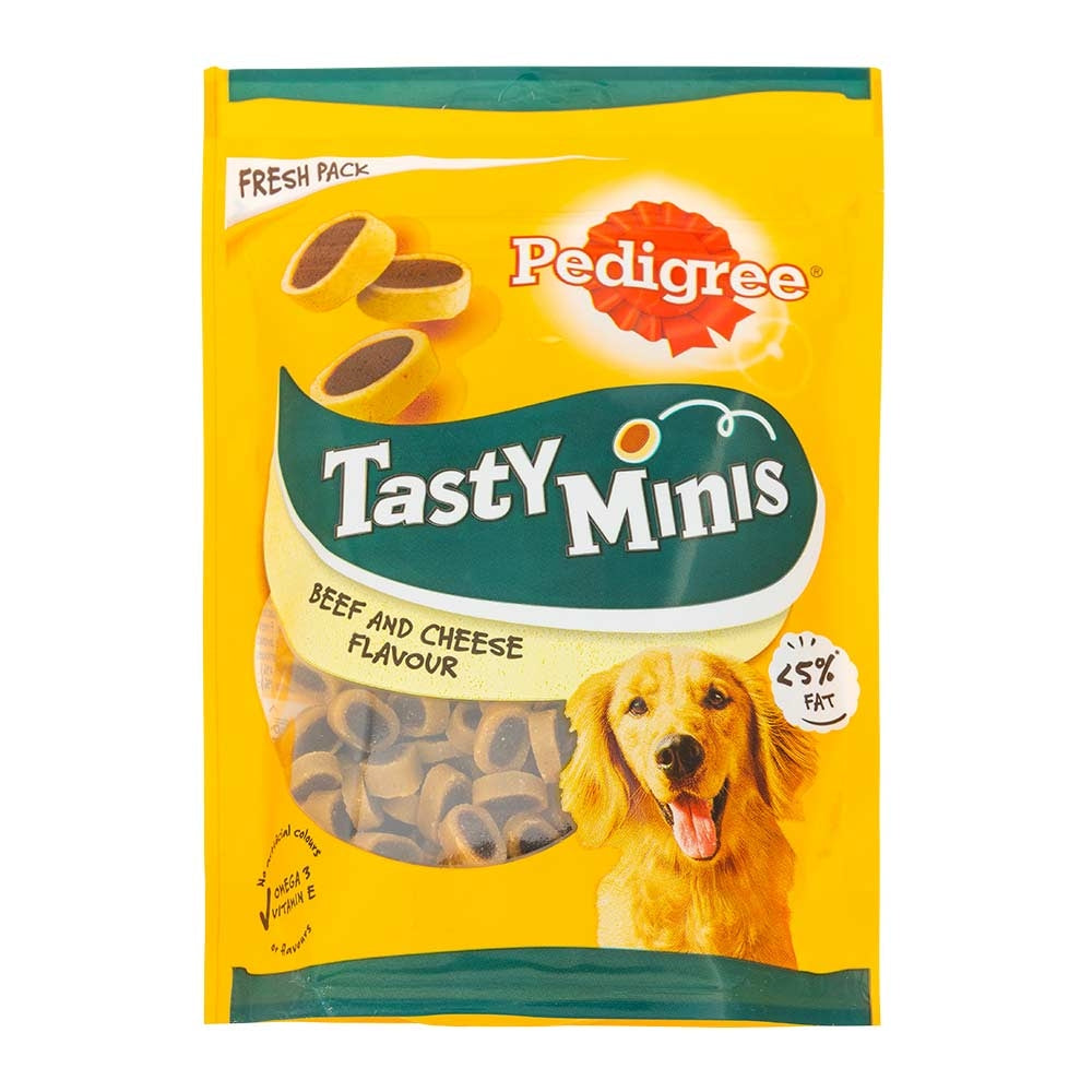 Pedigree Minis Dog Treats Cheese & Beef 140G | Poundstretcher 306229