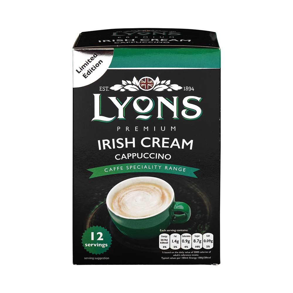 Lyons Premium Irish Cream Cappuccino Sachets 15g x 12 Pack