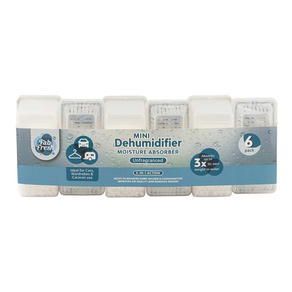 Fab Fresh Mini Dehumidifier Moisture Absorber Unscented 6 Pack