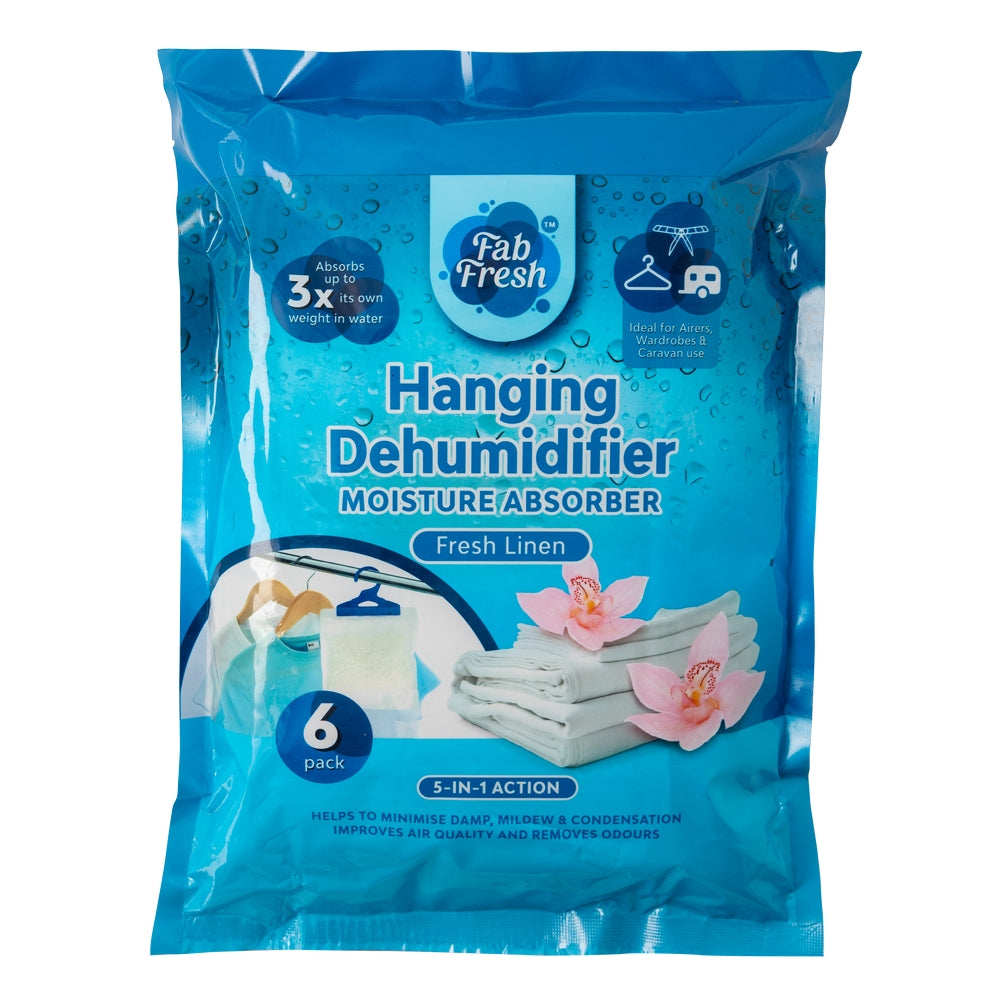 Fab Fresh Hanging Fresh Linen Scented Dehumidifier 6 Pack 316637-FRESH LINEN