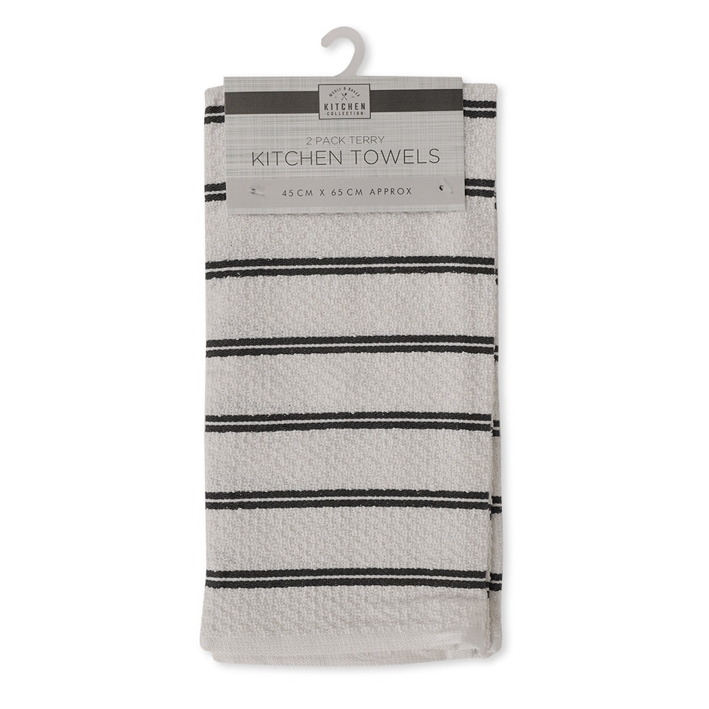 Dobby Terry Striped Kitchen Towels 2 Pack 324915