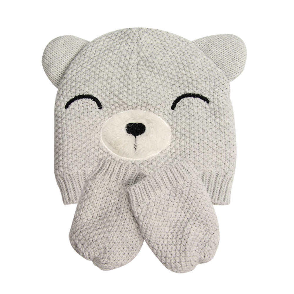Kids Bear Hat And Mittens 326670