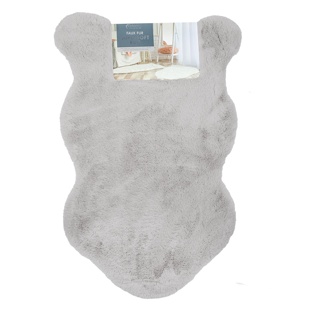 Light Grey Faux Rabbit Fur Rug 50X90Cm 326920-LIGHTGREY