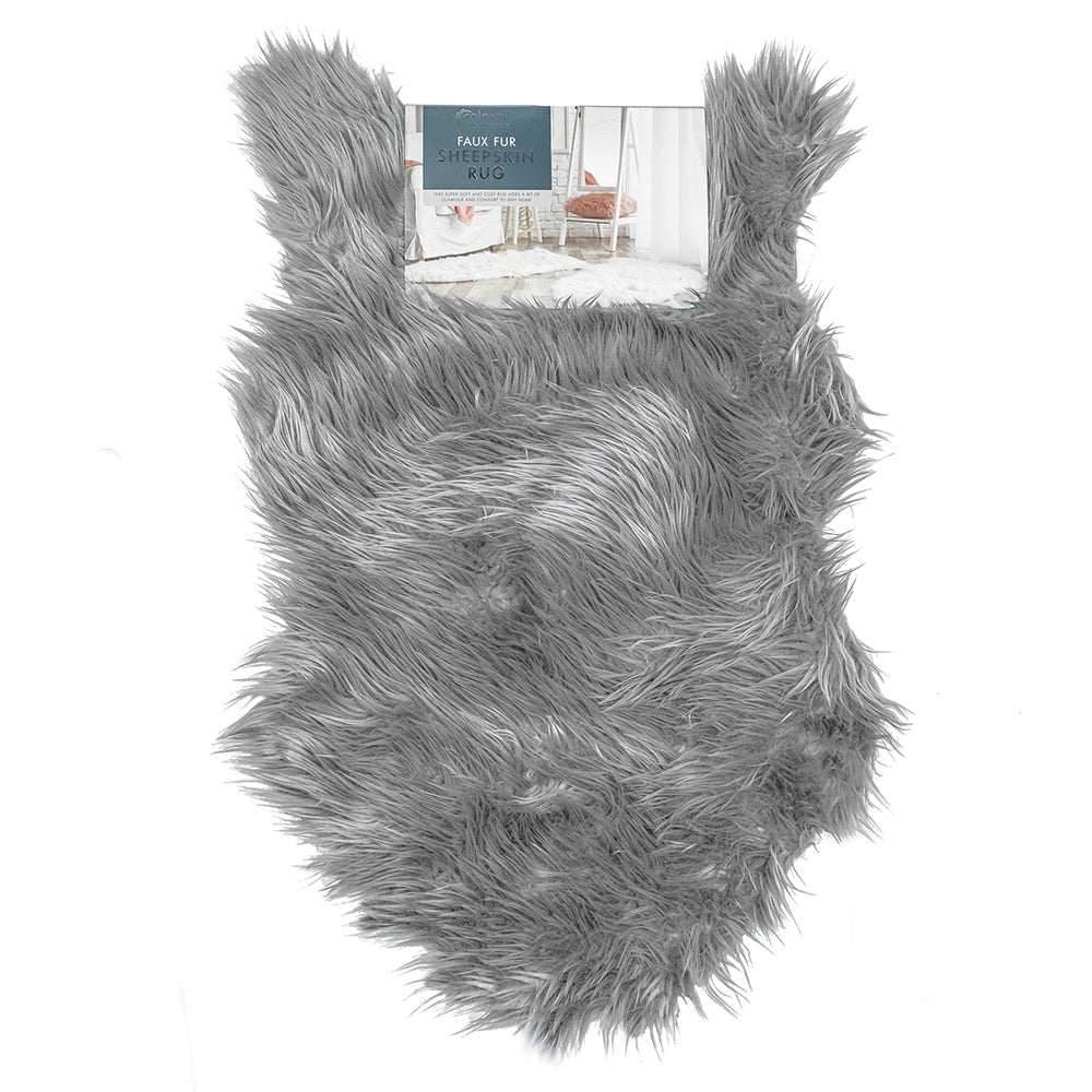Light Grey Faux Fur Sheepskin Rug 50X90Cm 326921-LIGHT