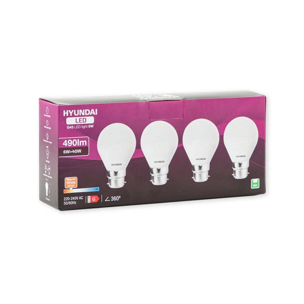 Hyundai Energy Saving Led 6W B22 Warm White 327705