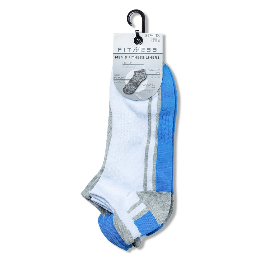 Blue 3 Pack Men'S Fitness Socks 329713-BLUE