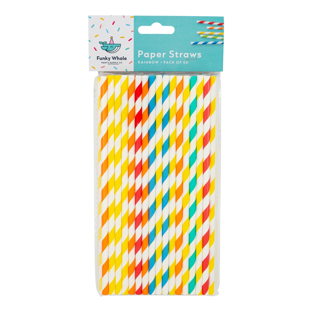 Paper Straws Multicolour 50 Pack 330268-MULTI