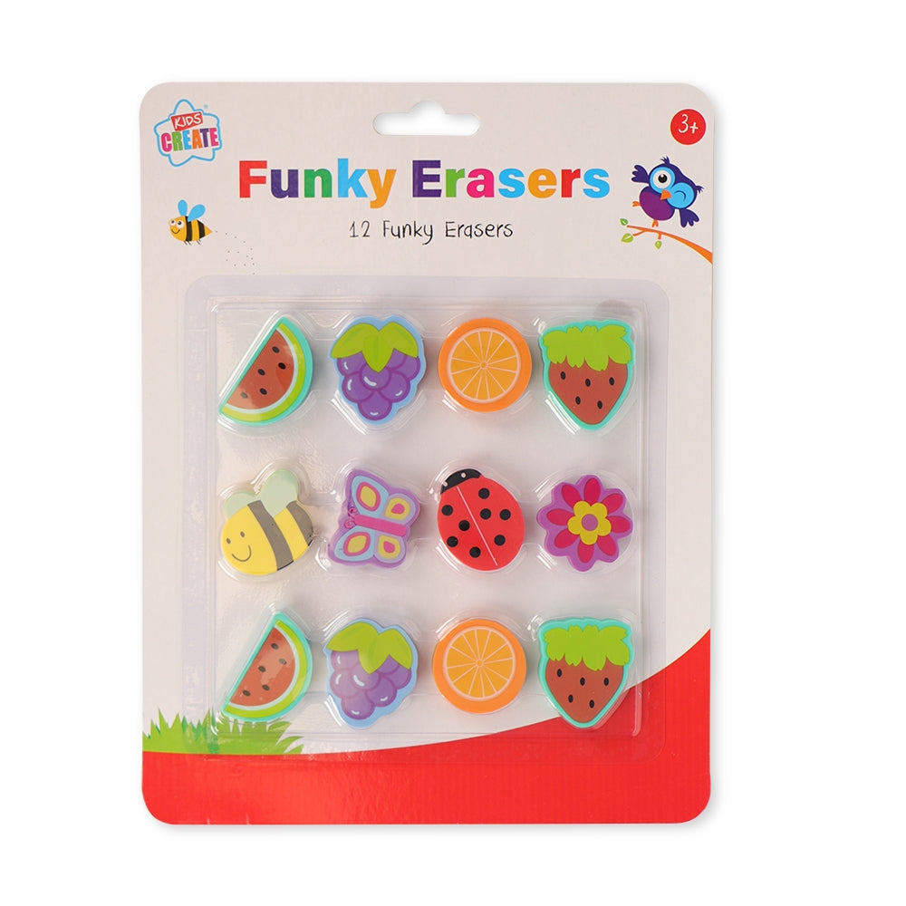 Funky Erasers 12 Pack 331054