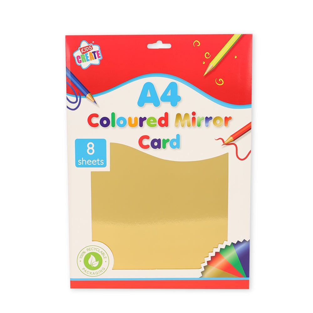 A4 Coloured Mirror Card 8 Pack 331075