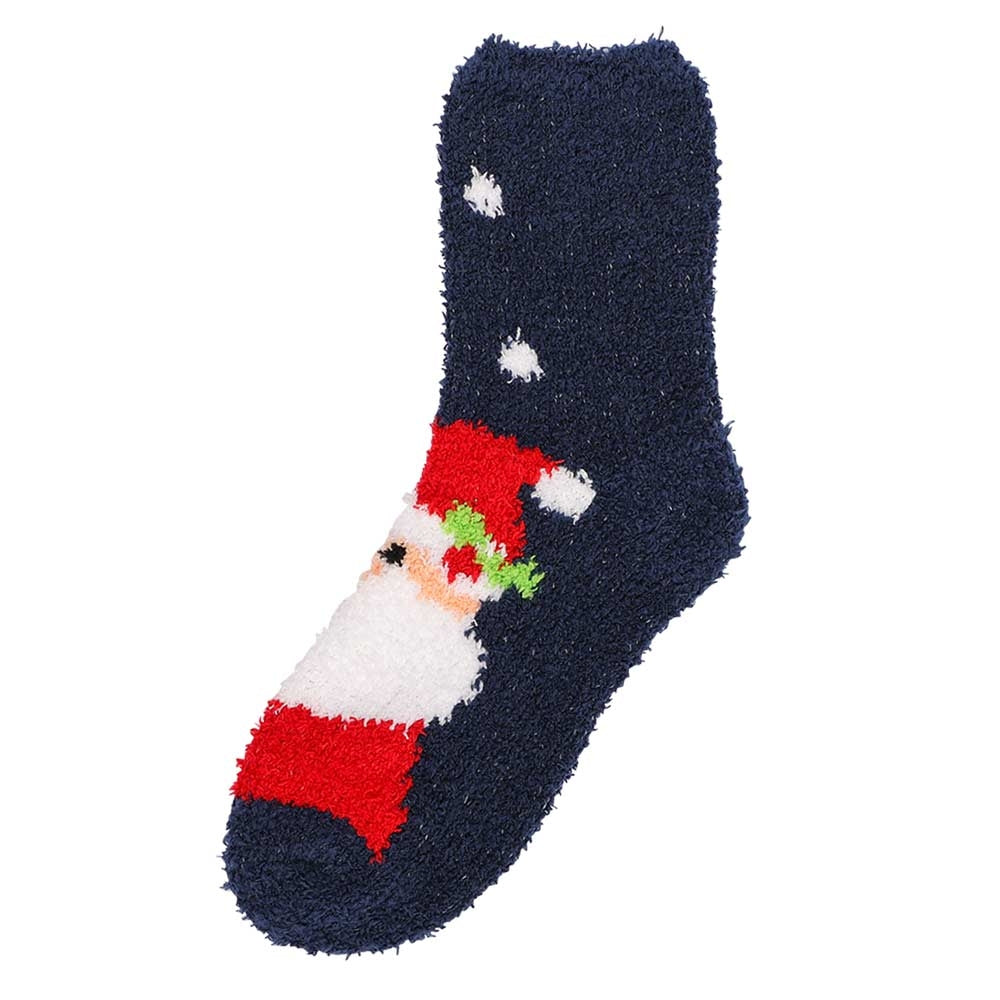 Ladies Navy Christmas Snuggle Socks | Poundstretcher 332666