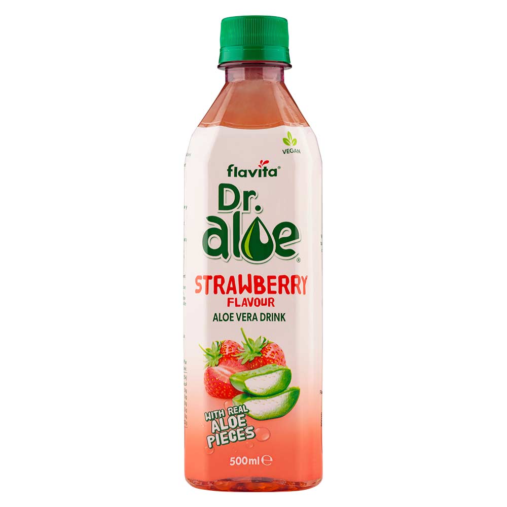 Flavita Dr Aloe Strawberry Flavour Aloe Vera Drink 500ml