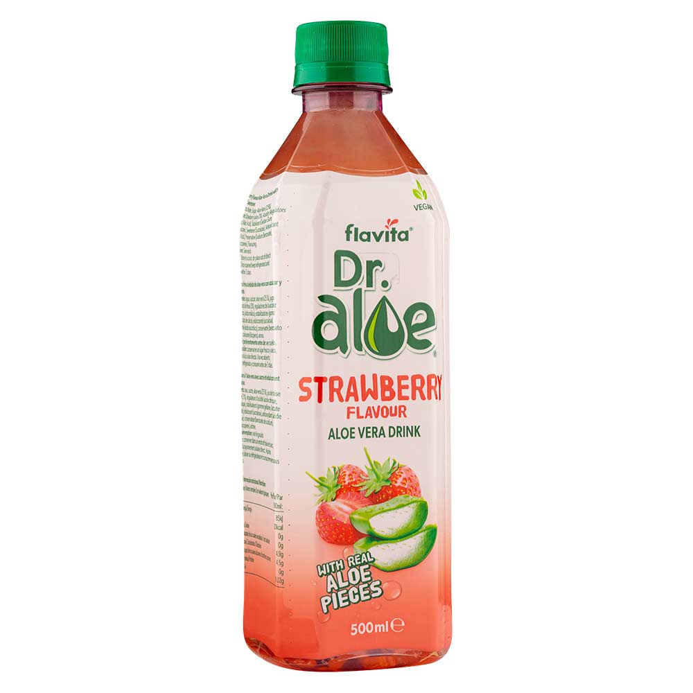 Flavita Dr Aloe Strawberry Flavour Aloe Vera Drink 500ml