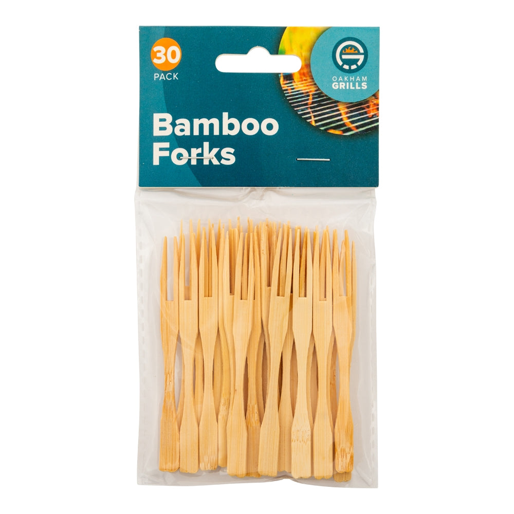 30 Bbq Bamboo Forks 334762