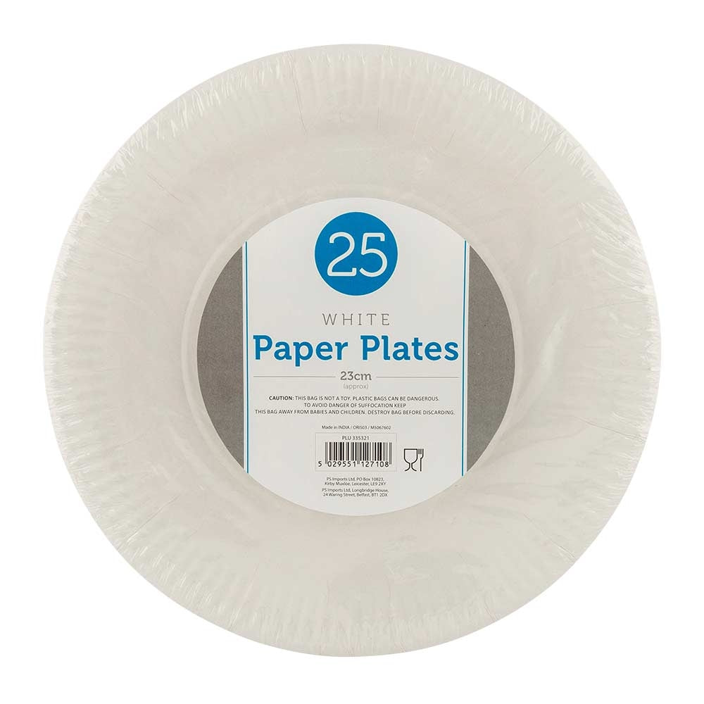 23Cm White Paper Plates 20Pk | Poundstretcher 335321
