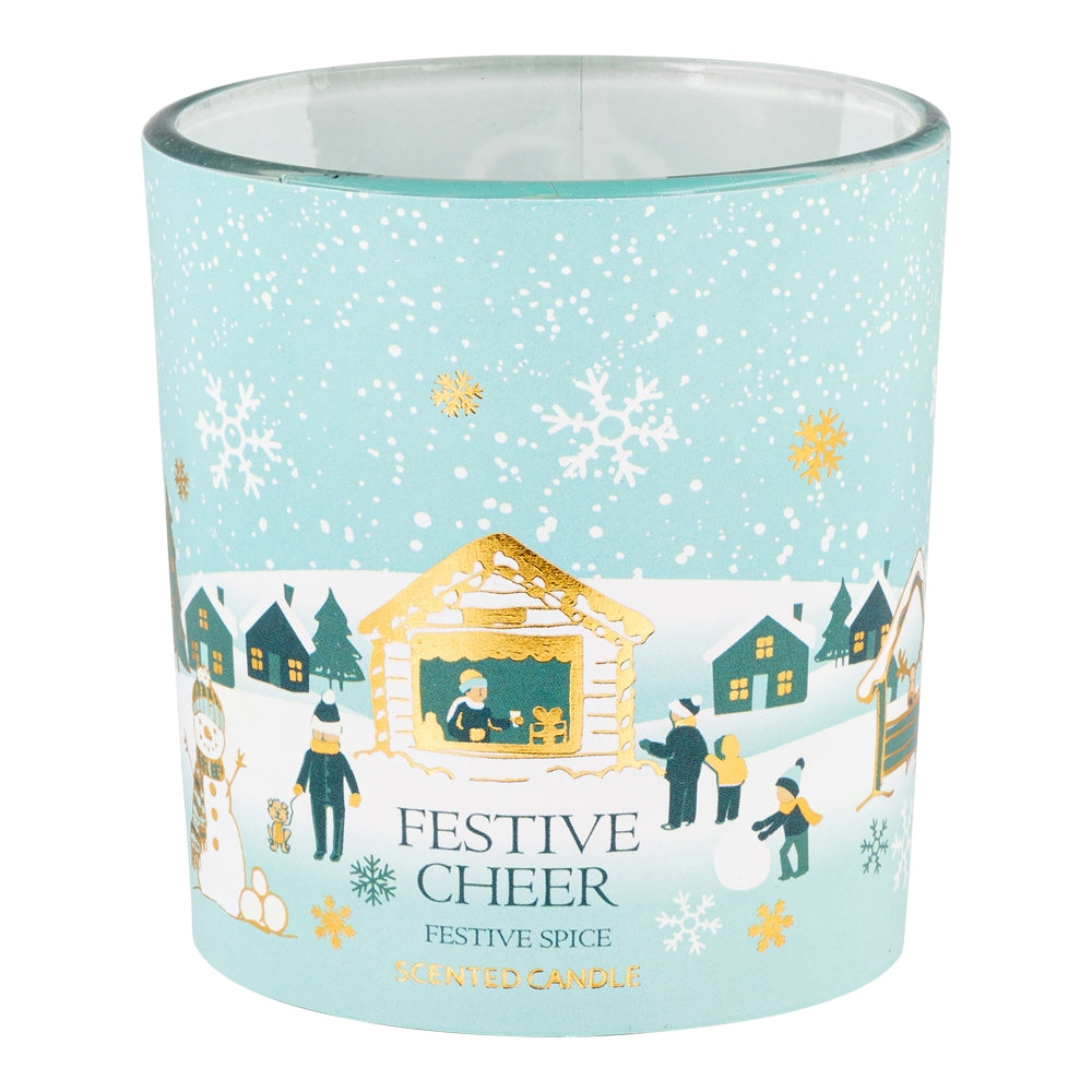 4Oz Wide Glass Jar Candle - Festive Spice 338778