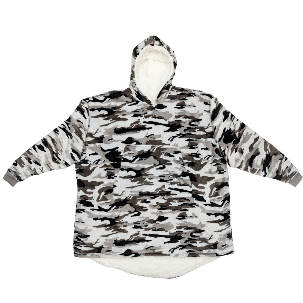 Grey Camo Oversized Hoodie 338780-GREY