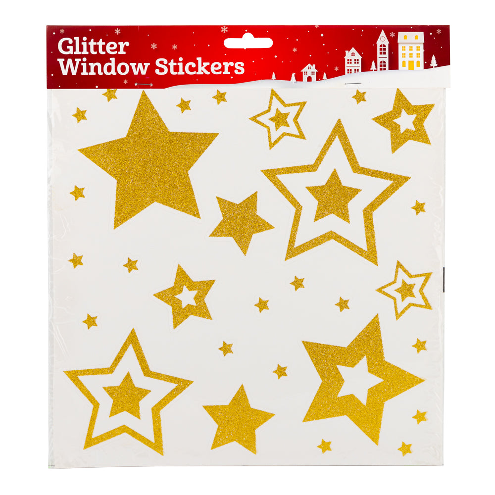 Christmas Star Glitter Window Stickers